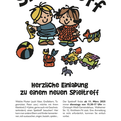 Spieletreff für Kinder ab 12 Monate bis 4 Jahre 